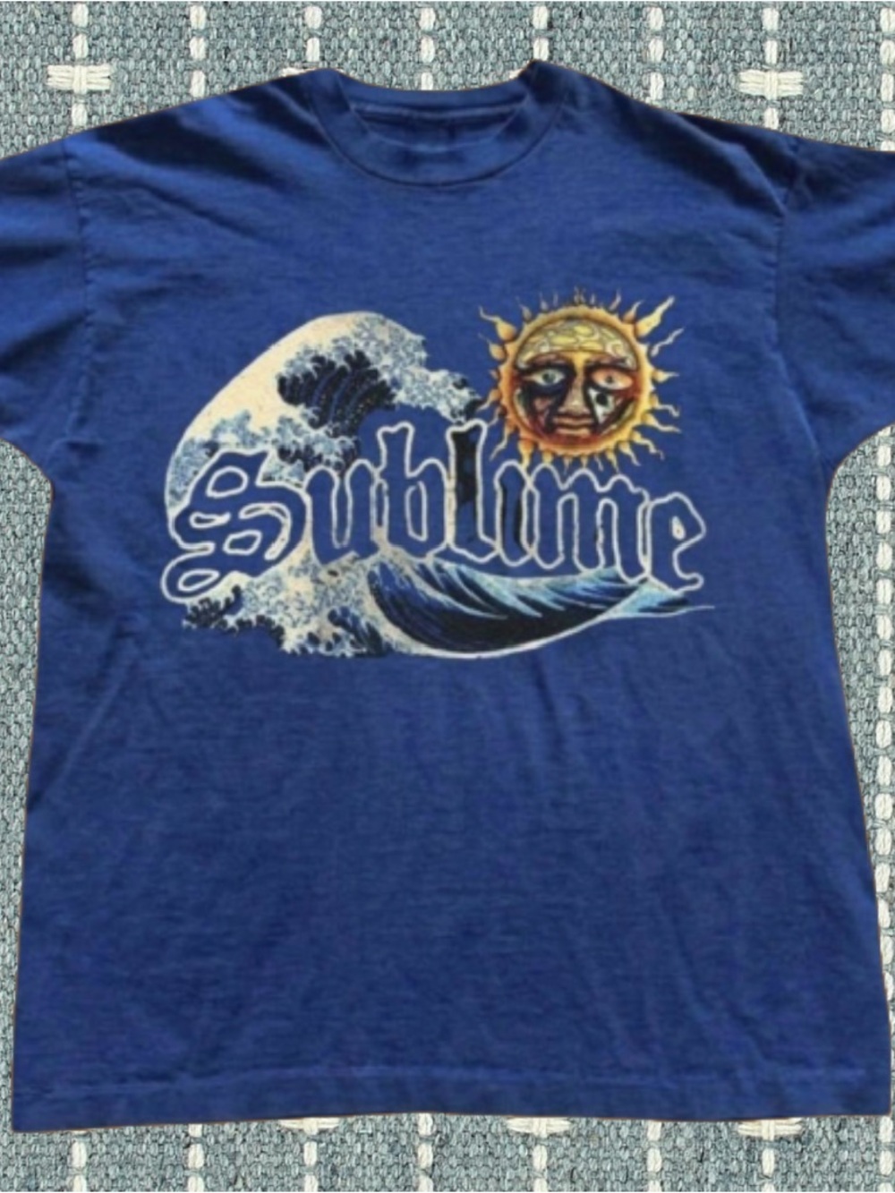 Gildan Blue Sublime Wave & Sun Graphic Tee